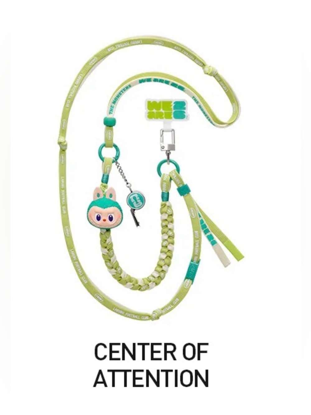 ⚽️ LABUBU (The Monsters) x FIFA💚CENTER OF ATTENTION🩵Long Lanyard 🟥POP MART🆕NWT